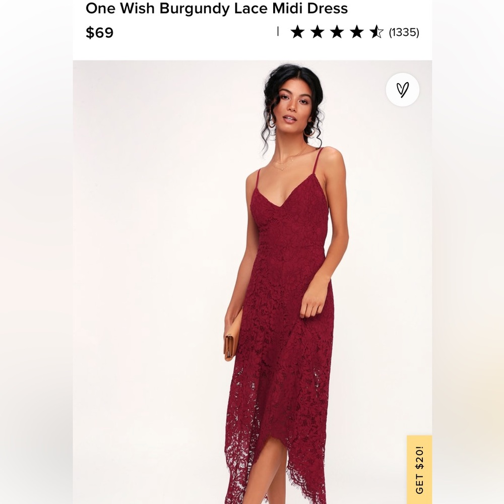 NWT Lulus one wish lace midi dress